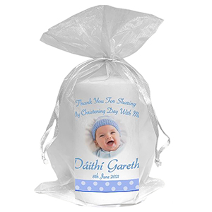 Thank you Christening Favour - Photo Blue
