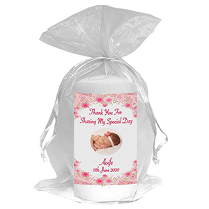 Thank you Christening Favour - Photo Blue