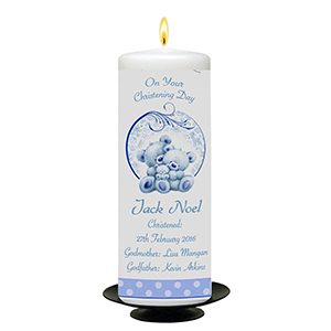 Personalised Christening Candle - BCC Silver Parchment