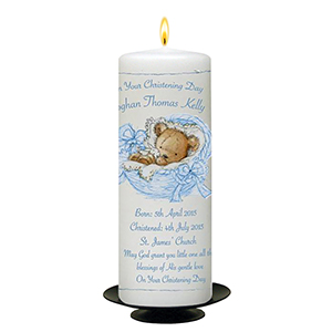 Personalised Christening Candle - BCC Silver Parchment