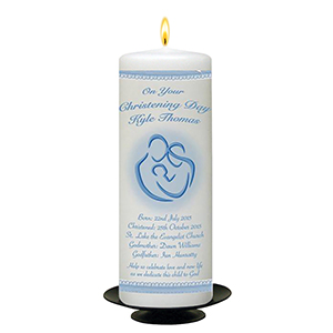 Personalised Christening Candle - BCC Silver Parchment