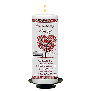 Personalised Remembrance Candle - Getting Tired River Over Rocks