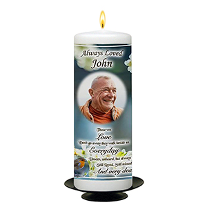 Personalised Remembrance Candle - Butterfly & Sunflowers