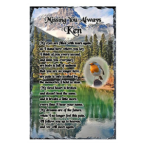 Personalised Remembrance Candle - Getting Tired River Over Rocks