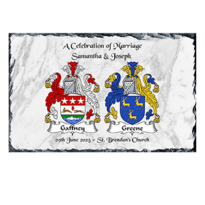 Personalised Thank you Wedding Favour - Family Crest Black script