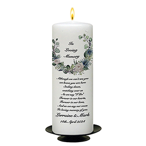 Personalised Wedding Remembrance Candle - Celtic Cross & Rings Gold