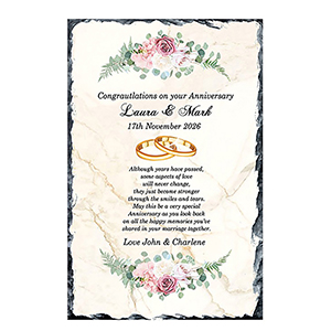 Personalised Wedding Anniversary Candle Gift - Family Crest Anniversary Gold Script & Photo