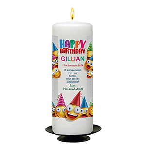 Personalised Birthday Candle - Red Newpaper with photo