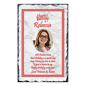 Personalised Birthday Candle - Red Newpaper with photo