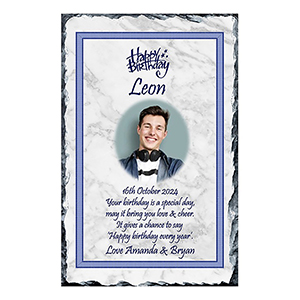 Personalised Birthday Candle - Red Newpaper with photo