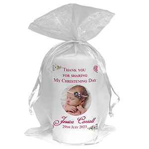 Thank you Christening Favour - Photo Blue