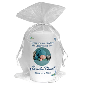 Thank you Christening Favour - Photo Blue