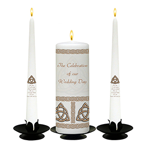 Personalised Wedding Candles - Claddagh Heart