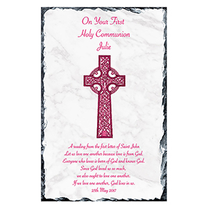 Personalised 1st Holy Communion Candle - Gold Frame with Photo Boy