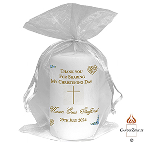 Thank you Christening Favour - Photo Blue