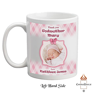 Personalised Godfather Mug Gift - Forget Me Knots Blue with Photo