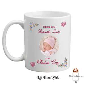 Personalised Godfather Mug Gift - Forget Me Knots Blue with Photo