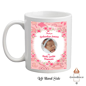 Personalised Godfather Mug Gift - Forget Me Knots Blue with Photo