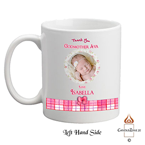 Personalised Godfather Mug Gift - Forget Me Knots Blue with Photo