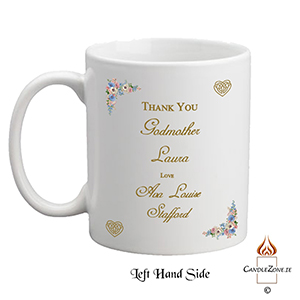 Personalised Godfather Mug Gift - Forget Me Knots Blue with Photo