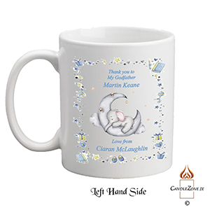 Personalised Godfather Mug Gift - Forget Me Knots Blue with Photo