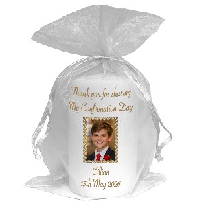 Personalised Confirmation Favour - Boy Gold Frame with Photo