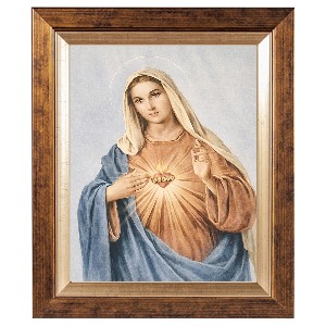 Religious Frame - Sacred Heart of Jesus Black & White (Colour Heart)