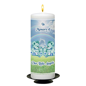 Personalised Remembrance Candle - Angel Wings Blue