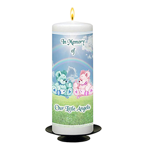 Personalised Remembrance Candle - Angel Wings Blue