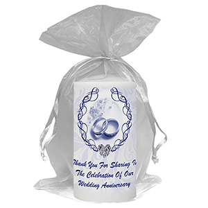Personalised Wedding Anniversary Favour Candle - 60th Anniversary - Ribbons & Photo