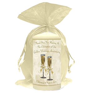 Personalised Wedding Anniversary Favour Candle - 60th Anniversary - Ribbons & Photo