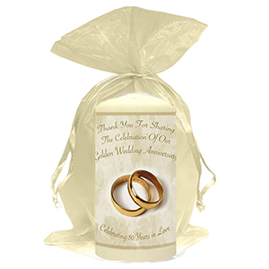 Personalised Wedding Anniversary Favour Candle - 60th Anniversary - Ribbons & Photo