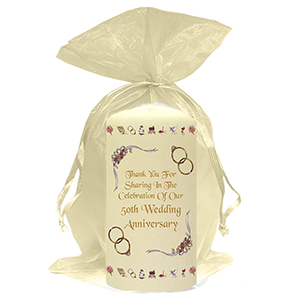 Personalised Wedding Anniversary Favour Candle - 60th Anniversary - Ribbons & Photo