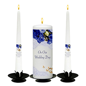 Personalised Wedding Candles - Family Crests Black Script