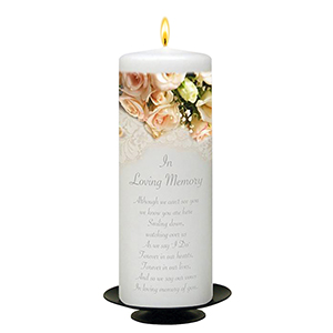 Personalised Wedding Remembrance Candle - Celtic Cross & Rings Gold