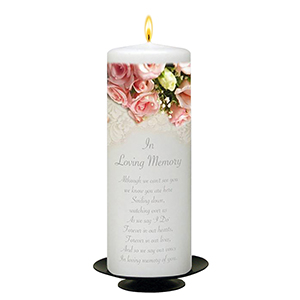 Personalised Wedding Remembrance Candle - Celtic Cross & Rings Gold