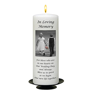 Personalised Wedding Remembrance Candle - Celtic Cross & Rings Gold