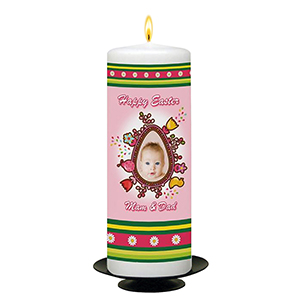 Personalatised Easter Gift Candle - Personalised Daisys Blue