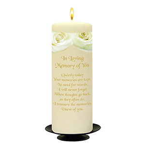 Personalised Wedding Remembrance Candle - Celtic Cross & Rings Gold
