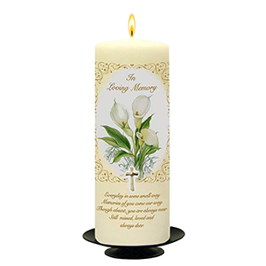 Personalised Wedding Remembrance Candle - Celtic Cross & Rings Gold