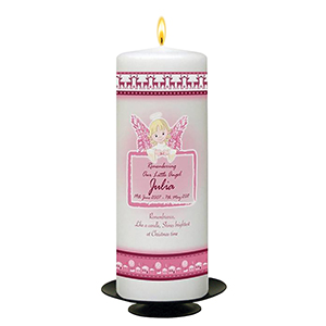Personalised Christmas Remembrance Candle - Blue Angel Heart