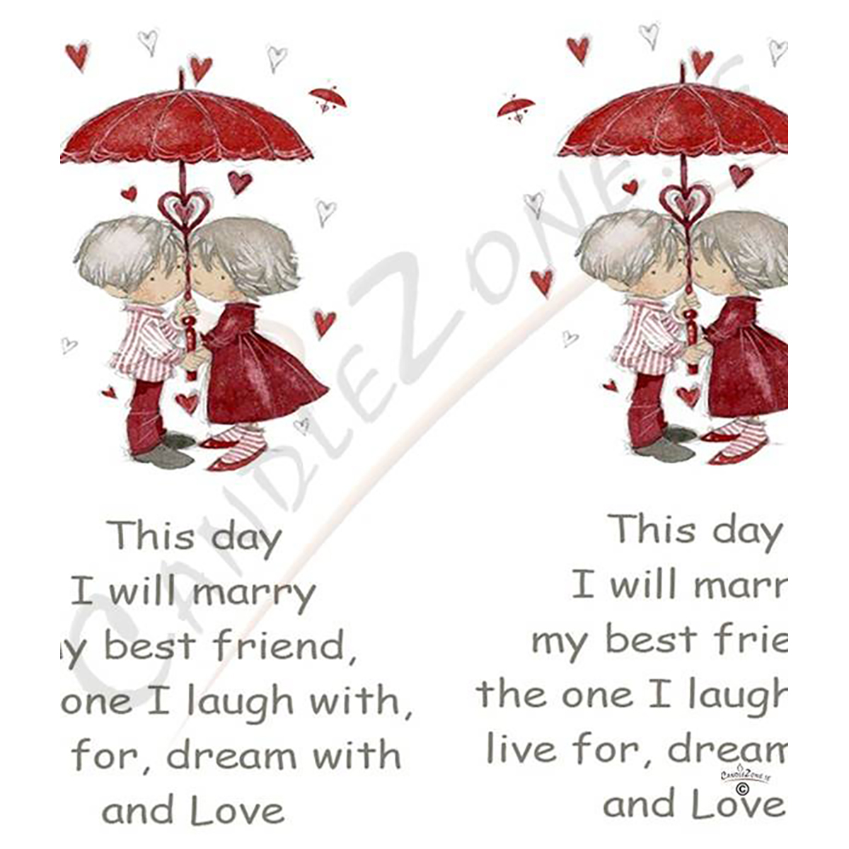 Personalised Wedding Candles - Umbrella of Love Gold