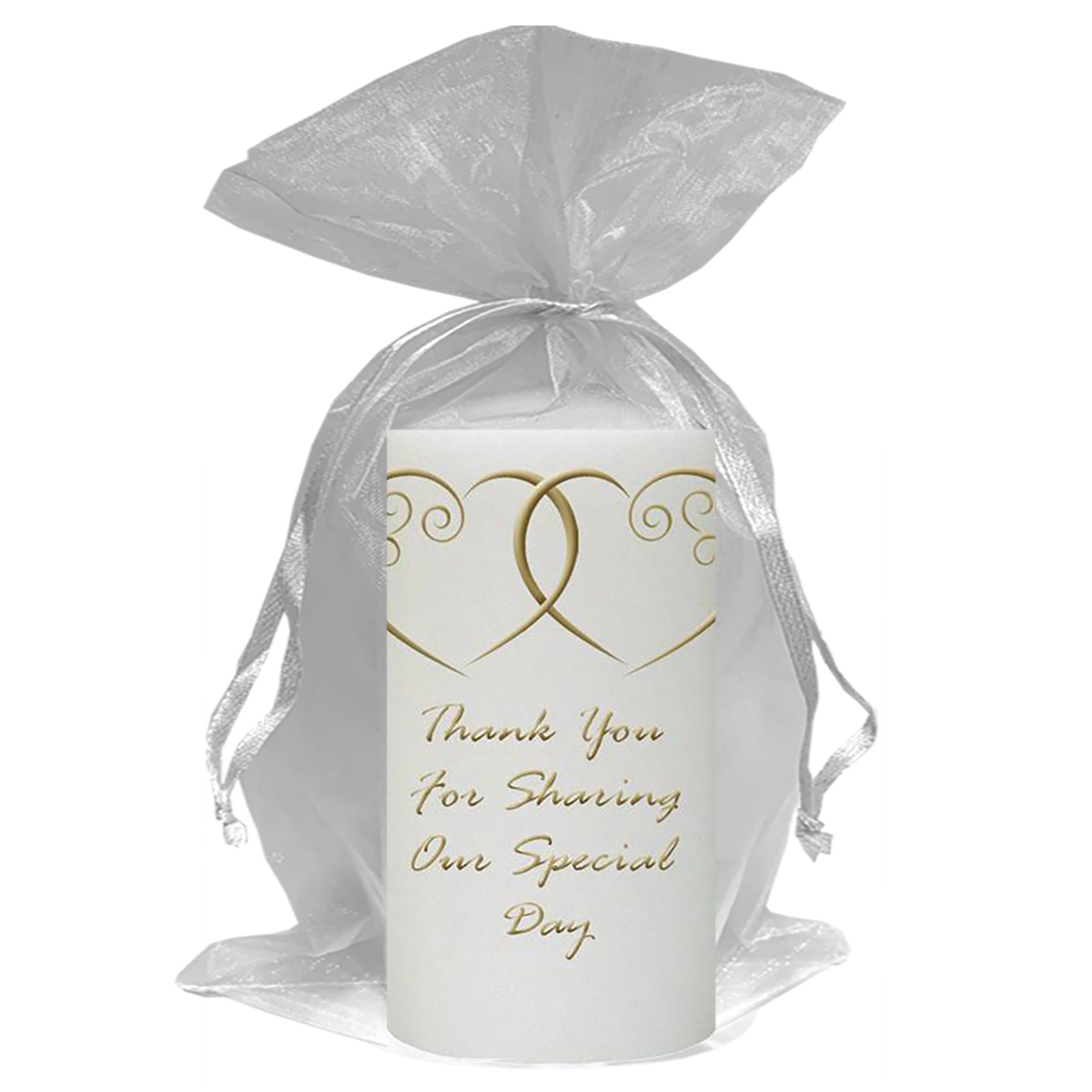 Personalised Thank you Wedding Favour - Entwined Hearts Gold