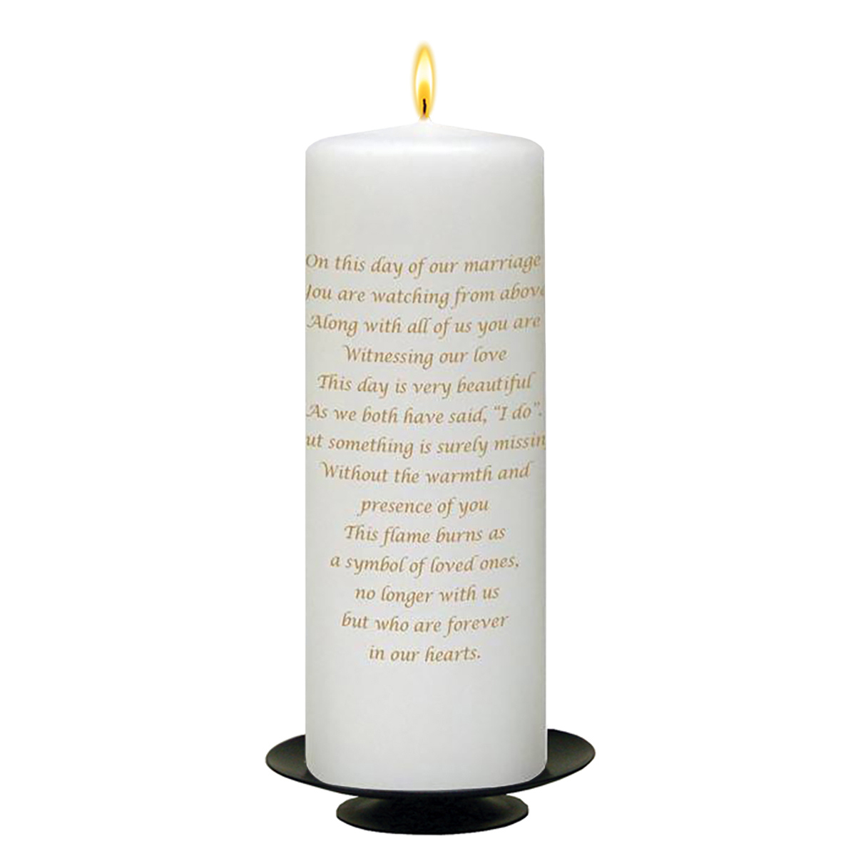 Personalised Wedding Remembrance Candle - Young Love Gold