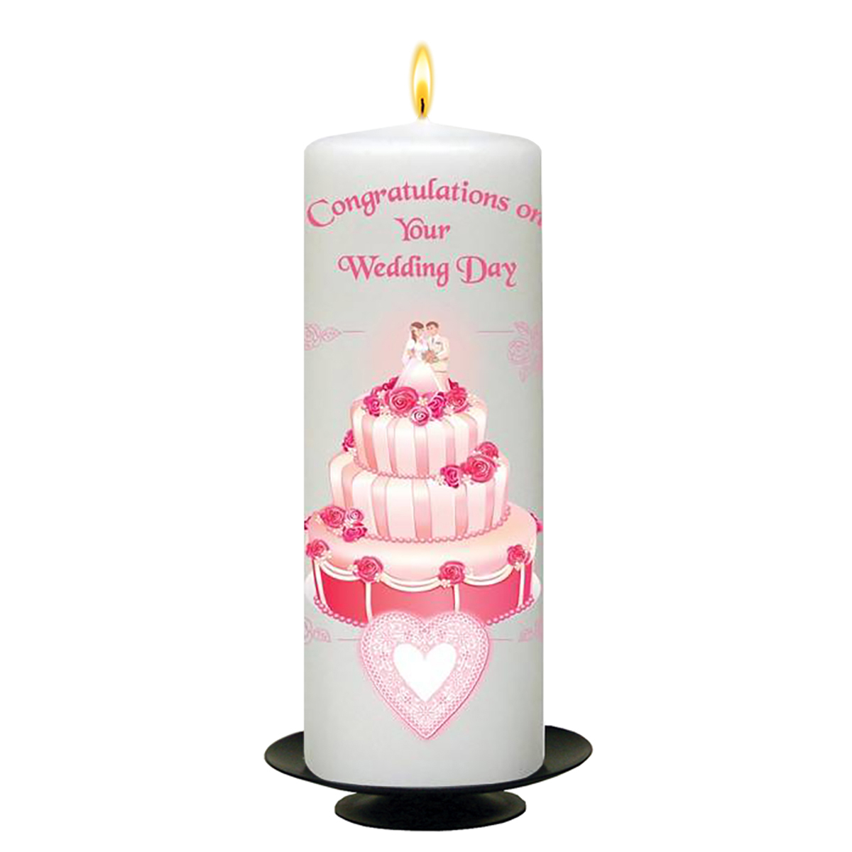 Wedding Candle Gift - Wedding Recipe Pink Heart & Cake