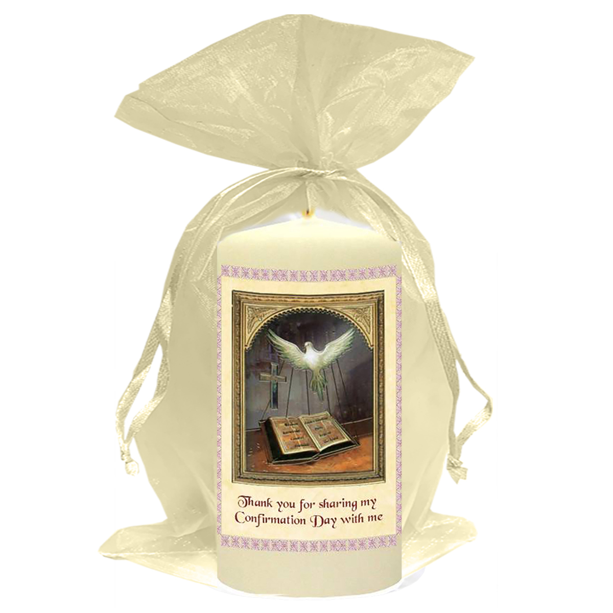 Peronsonalised Confirmation Thank you Favour - Dove Bible & Cross Red