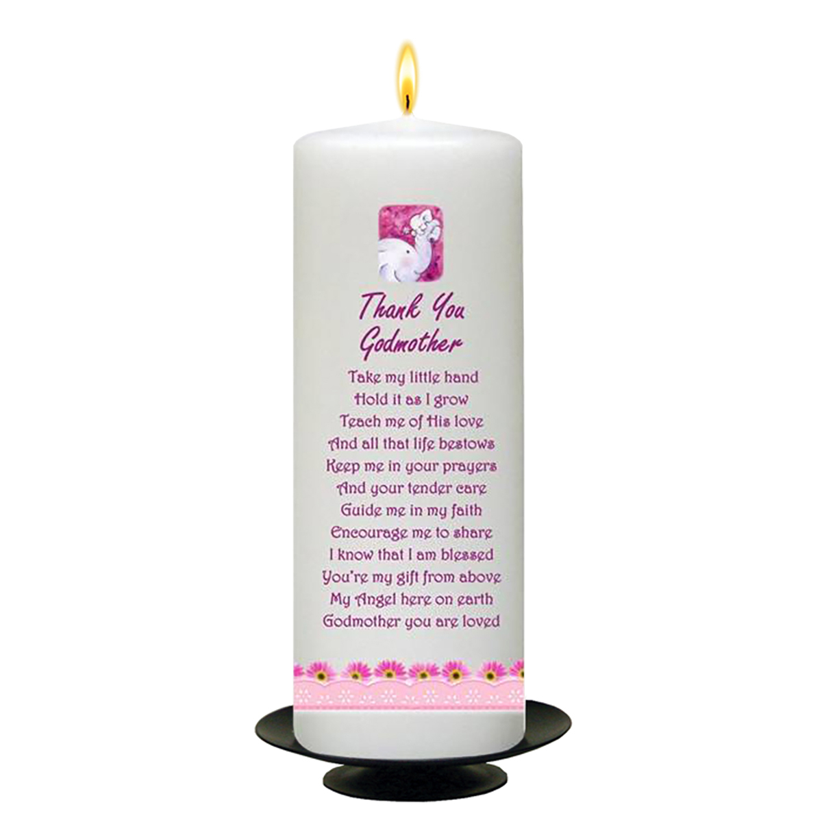 Personalised Godmother Candle Gift - Elephant