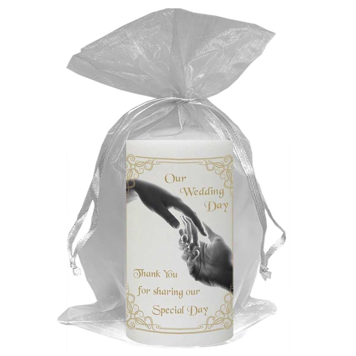 Personalised Wedding Candles - Hand To Hand Gold