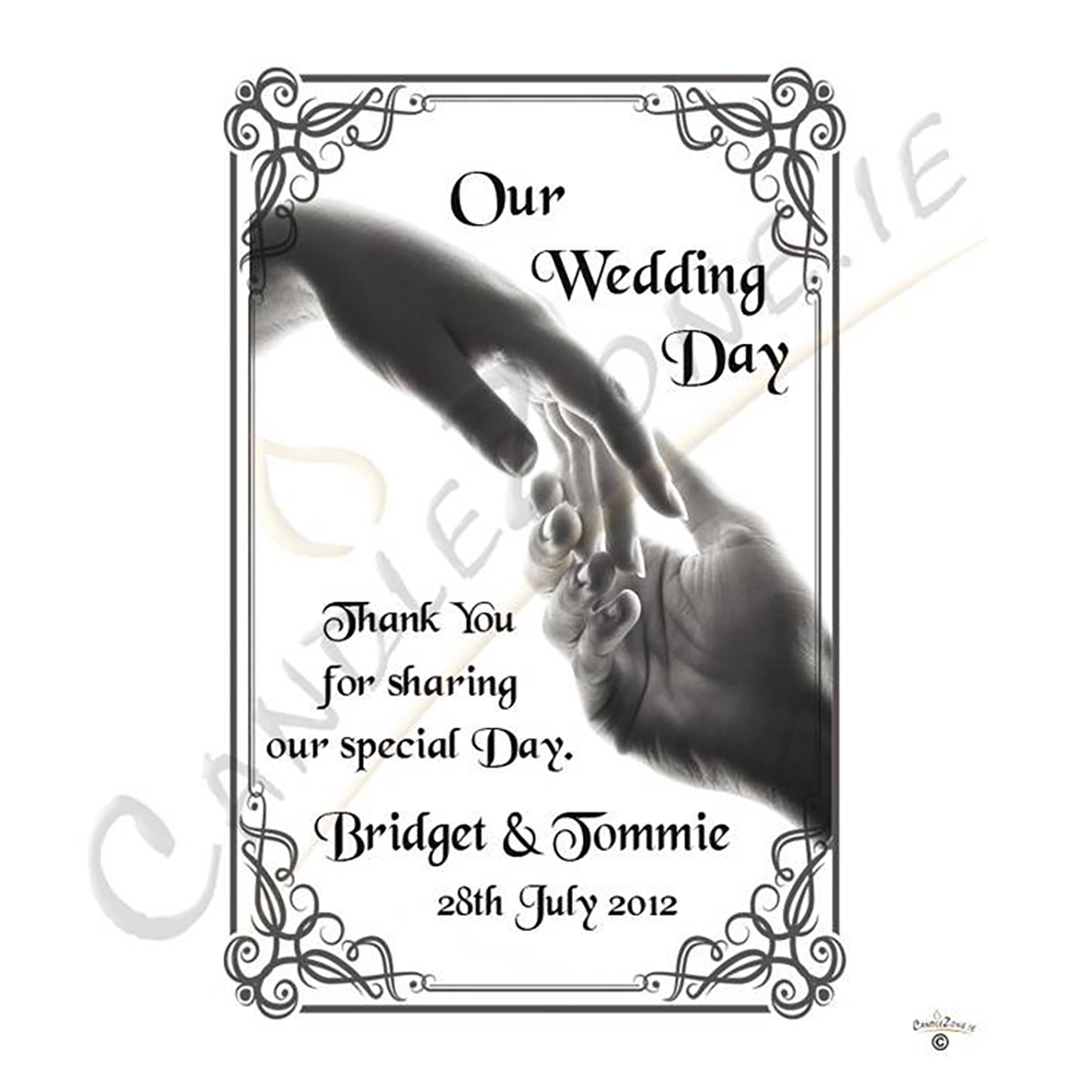 Hand To Hand Silver Wedding Candles (Ivory/White)