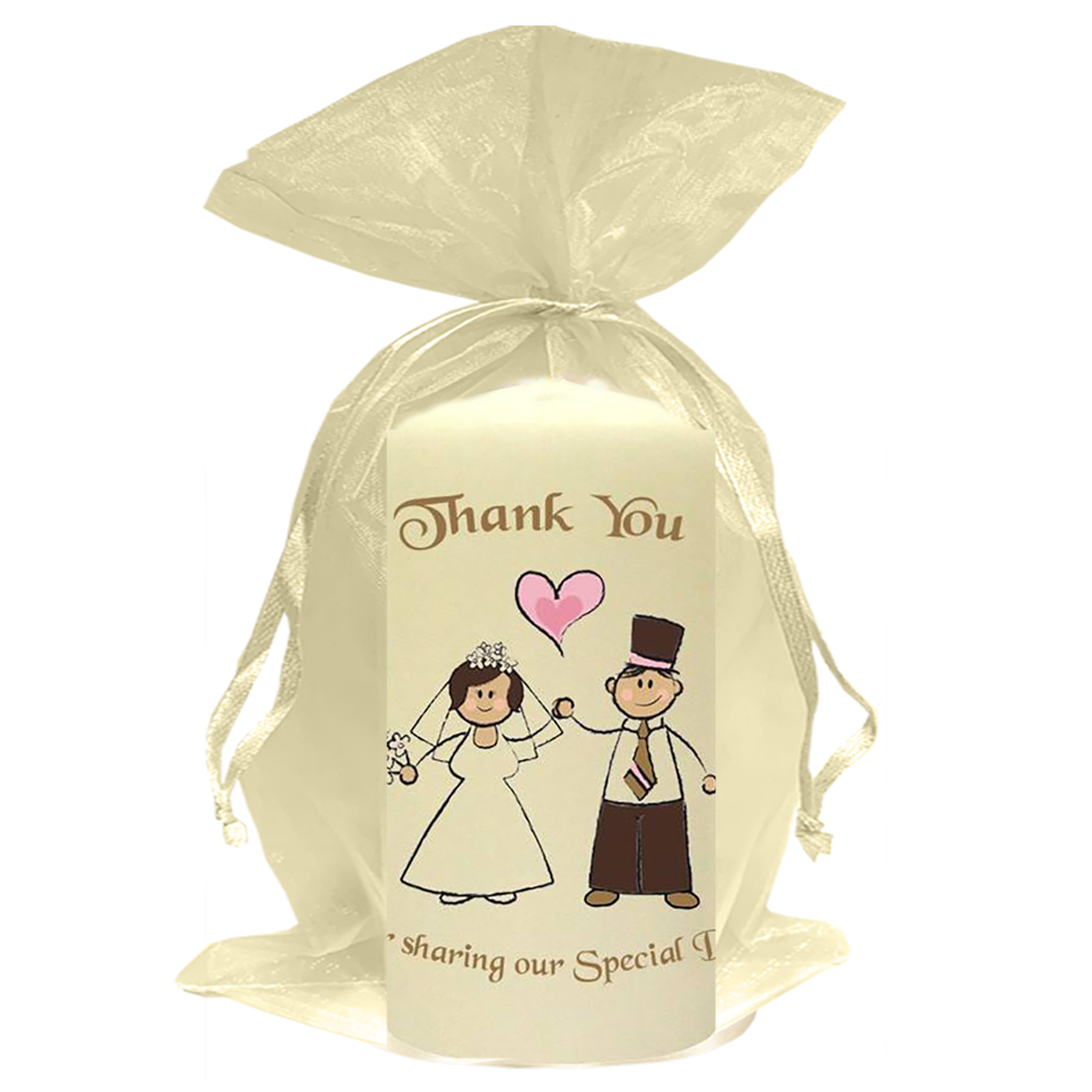Personalised Wedding Candles - Happy Ever After Gold
